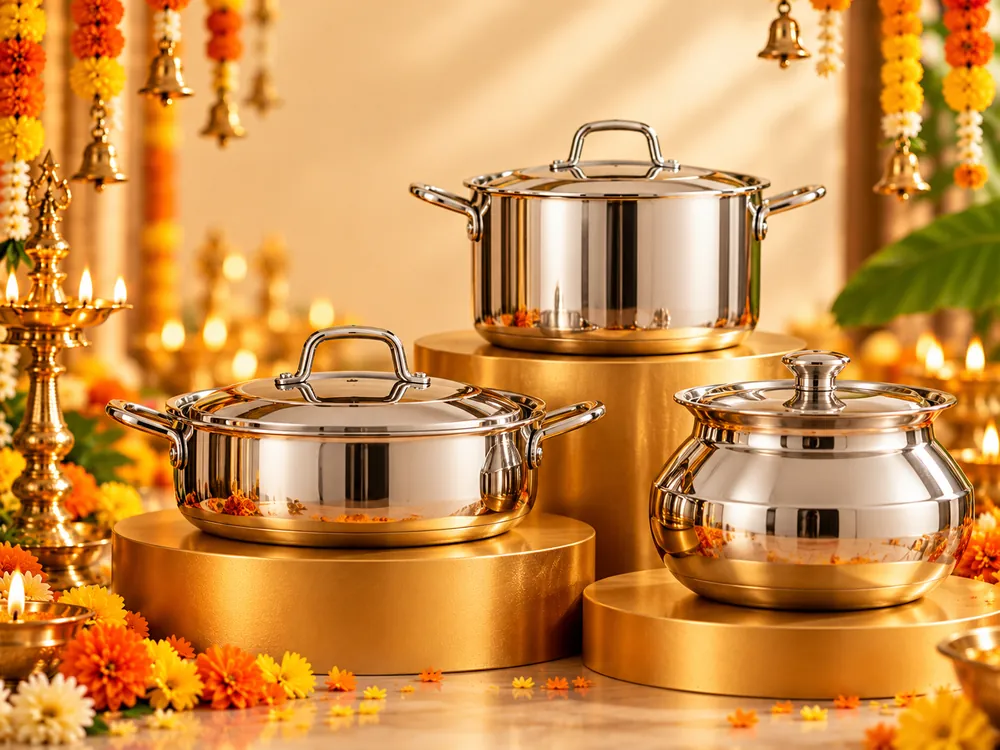 Festive Stainless Steel Cookware and Utility Gift Items